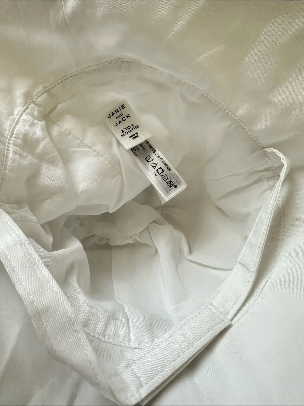 Janie and Jack baby summer hat white 3-6 months